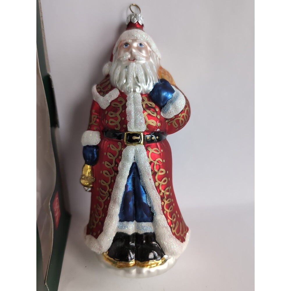 Vtg Christmas Tree Ornament Santa Poland Blown Glass Miroslaw Szczecinski